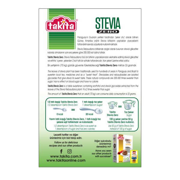 STEVİA ZERO TOZ TAT.250 GR