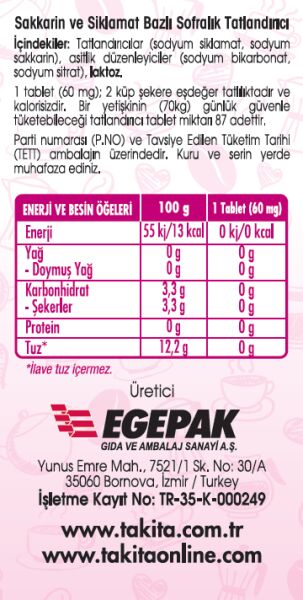 TABLET TAT.SAKKARİN 650 AD