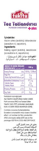 TOZ TATLANDIRICI PLUS 225 GR