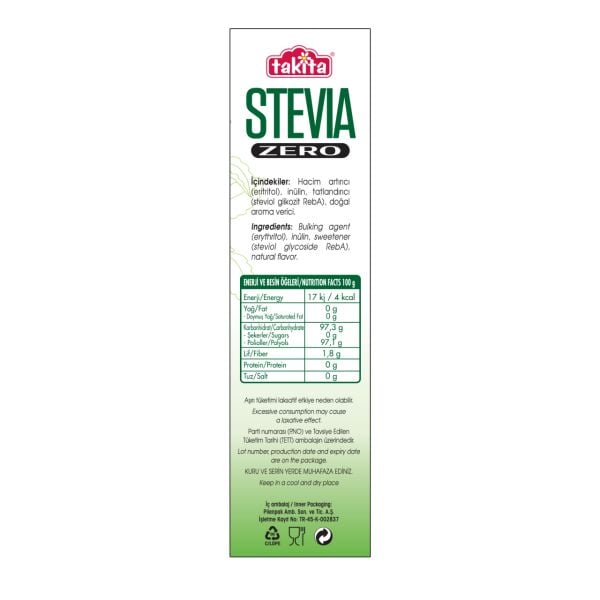 STEVİA ZERO TOZ TAT.250 GR