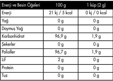 STEVİA ZERO KÜP 225 GR