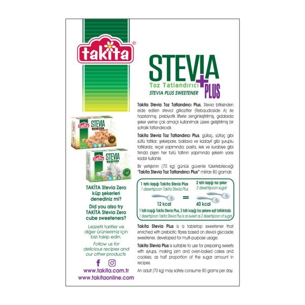 STEVİA PLUS TOZ TAT.250 GR
