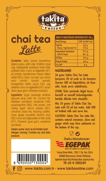CHAİ TEA LATTE 1 KG