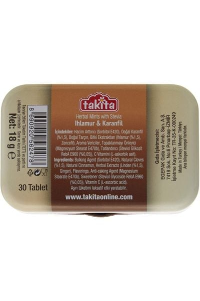 Takita Ihlamur&Karanfil Özlü Şekersiz Tablet Şekerleme(12'li Paket)